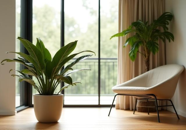 観葉植物のある洋室