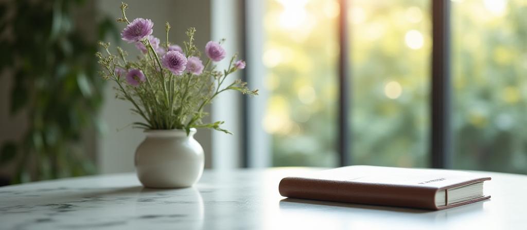 静かな雰囲気のフラワーショップの店内、プライバシーの保護を象徴する落ち着いたイメージ